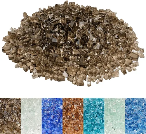 Miniatura 13 de Skyflame Vidrio de fuego de alto brillo de 10 libras para hoyo de fuego, chimenea y paisajismo (1/2 pulgada, azul aguamarina)