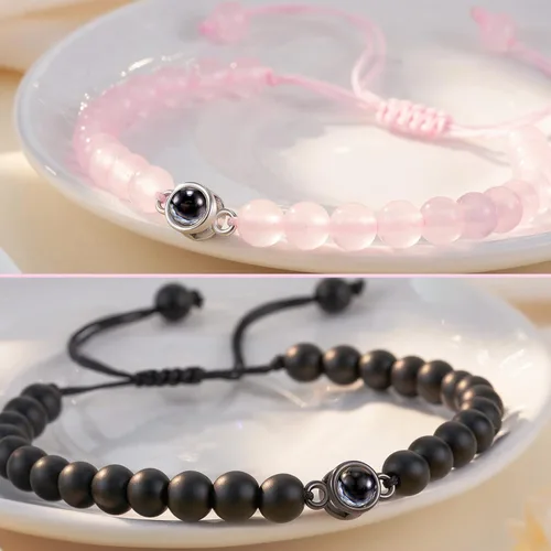 Miniatura 2 de Tarsus Regalos para parejas, pulseras con texto en inglés "I Love You" en 100 idiomas para novio, novia, él, ella, BF GF