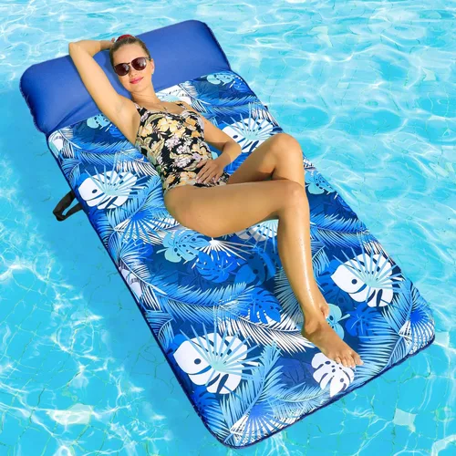 Miniatura 8 de FindUWill Flotador inflable para piscina para adultos, 72 pulgadas XL, flotadores de piscina cubiertos de tela de gran tamaño para adultos