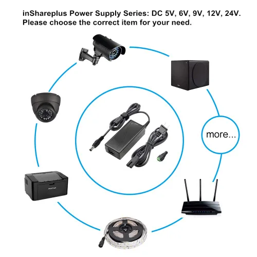 Miniatura 5 de inShareplus Fuente de alimentación de bajo voltaje de 6V, transformador, adaptador de corriente, 3A 18 vatios máximo, CA 100-240V a CC 6V