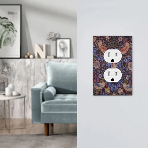 Miniatura 1092 de Placa Decorativa de Pared de Granja Rústica con Cuerno de Madera para Puerta de Granero 1 Banda Duplex Cubiertas de Toma Eléctrica Soltera