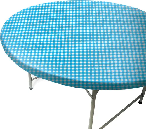 Miniatura 17 de TopTableCloth Mantel de vinilo de plástico con reverso de franela, 2 unidades, 6 pies, 72 x 30 pulgadas, mantel a cuadros rojos y blancos, esquina