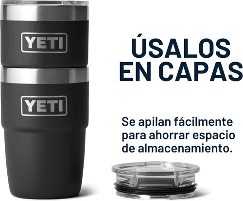Miniatura 4 de YETI Rambler Taza de café aislada de 8 onzas con tapa, taza de café apilable de doble pared aislada al vacío, forro de cerámica DuraSip, diseño apto