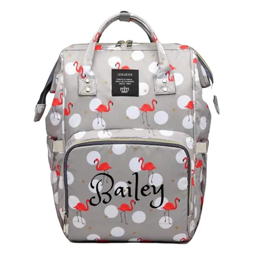 Miniatura 2 de Bolsa de pañales grande personalizada, bolsa de mano, mochila - Monograma personalizado bordado para bebé/bolsa de bebé (negro)