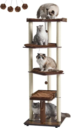Miniatura 13 de FourFurPets Árbol para gatos resistente, árbol de gato de 67.7 pulgadas para gatos de interior grande y adulto, torre moderna para gatos grandes