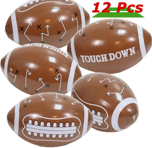 Miniatura 8 de GiftExpress 12 piezas de balones de fútbol americano inflables de 16" para el día del juego y como obsequio de fiesta, decoraciones de fiesta