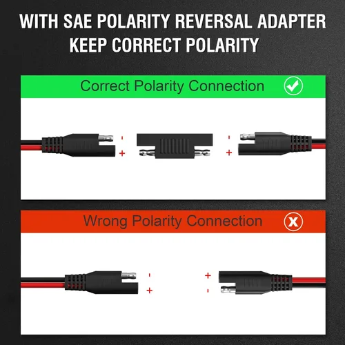 Miniatura 6 de Cable de extensión SAE de 12 pies 16 AWG, conector SAE Conector de desconexión rápida 16AWG, para automoción, panel solar enchufe