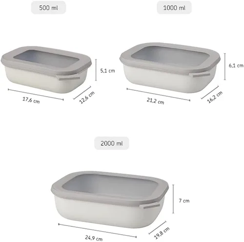 Miniatura 3 de Mepal Juego de 3 piezas Cirqula Multi Bowl - Contenedor de almacenamiento de alimentos con tapa - Adecuado como caja de almacenamiento hermética