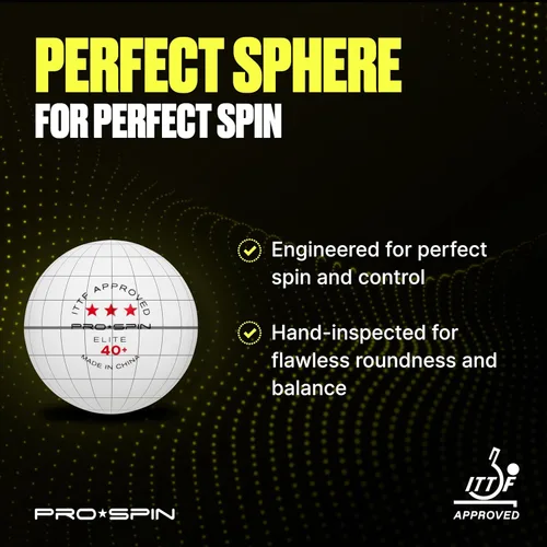 Miniatura 5 de PRO-SPIN Pelotas de ping pong – Pelotas de tenis de mesa premium aprobadas por ITTF de 3 estrellas Alto rendimiento 40+ ABS calidad profesional
