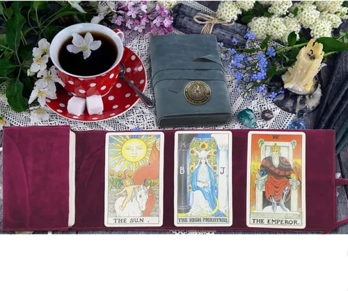 Miniatura 5 de Knana 3 piezas Tarjetero de Tarot Bolso de Terciopelo Accesorios de Tarot - Púrpura y Azul Oscuro Estilo 3