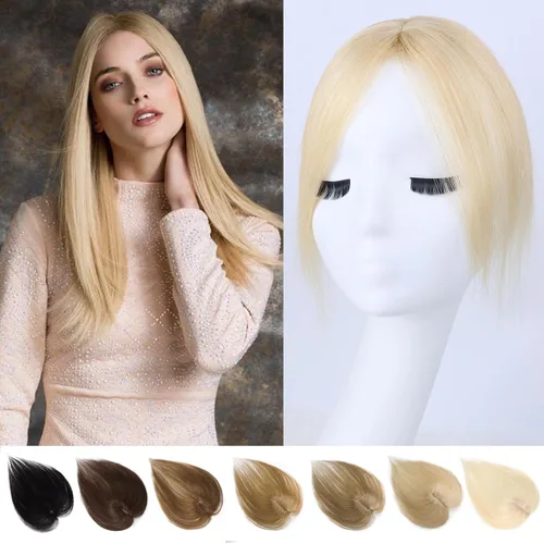 Miniatura 14 de G&T - Flequillo con clip para el cabello humano, flequillo delgado con fleco de diamantes de imitación, extensiones de cabello para mujer, flequillo