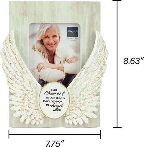 Miniatura 5 de Marco de Foto Conmemorativo con Alas de Ángel, Decoración para el Hogar, Regalo por la Muerte de un Ser Querido, Para Foto de 10 x 15 cm, De Abbey &