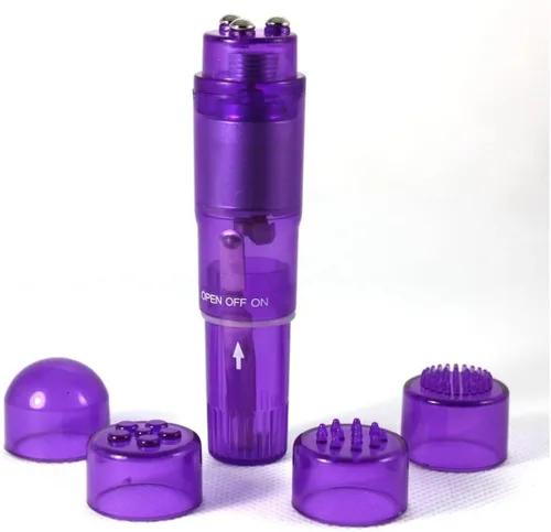 Mini portátil pequeño masaje vibratorio herramienta corporal 4 cabezas masajeador bolsillo juguete para mujeres cuello, hombro, cara, espalda pies