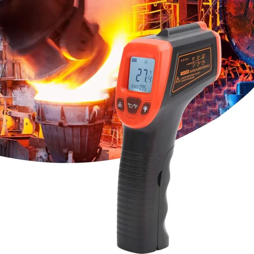 Miniatura 4 de Pistola de medición de temperatura, termómetro infrarrojo, termómetro industrial, con pantalla LCD GM320S para tuberías de agua caliente, partes