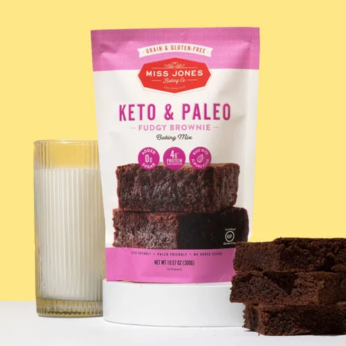 Miniatura 6 de Miss Jones Baking. Mezcla para Brownie Keto, sin azúcar añadida, naturalmente dulces, postres y golosinas. - Adecuadas para diabéticos, dietas