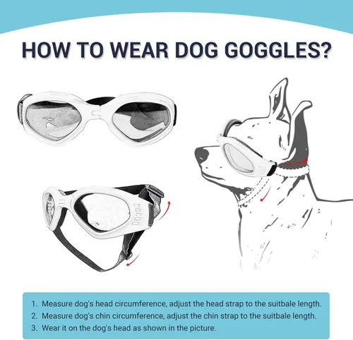 Miniatura 5 de Gafas de sol para perros de raza media, protección ocular para perros medianos, resistentes al viento, color negro