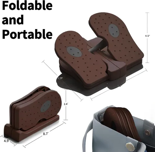 Miniatura 5 de Mini ejercitador de piernas plegable, máquina de ejercicio portátil con pedal para debajo del escritorio, ejercicio de músculos de las piernas