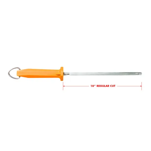 Miniatura 2 de UltraSource-449998 Acero de Afilar, Grueso, 10", Afilador de Acero de Carnicero con Mango Naranja