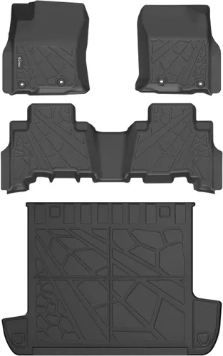 Miniatura 13 de KARPAL Alfombrillas de piso aptas para Toyota Tacoma 2005-2015 Doble Cabina (cobertura del espacio de los pies), revestimientos de piso de TPE