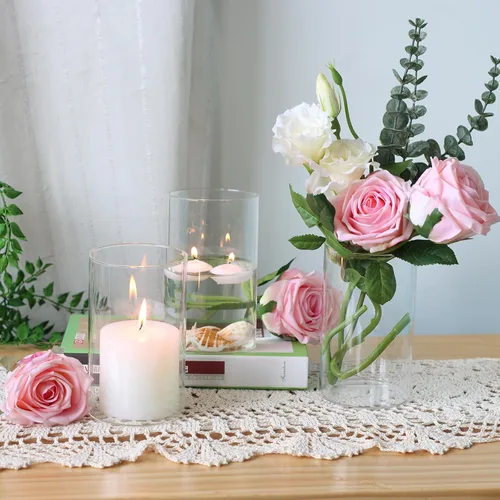 Miniatura 6 de 12 piezas de jarrones cilíndricos de vidrio para centros de mesa, jarrones de brotes transparentes de 6 pulgadas para decoraciones de boda, jarrones