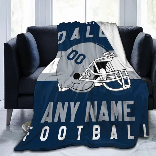 Miniatura 13 de SEAGGS Manta personalizada con diseño de ciudad de fútbol americano, decoración personalizada, manta impresa para añadir cualquier nombre y número