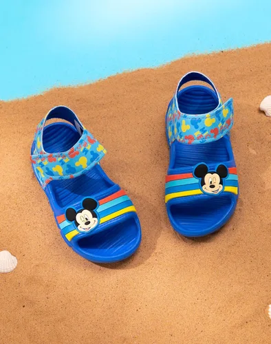 Miniatura 3 de Disney Mickey Mouse - Sandalias para niños Deslizadores para niños y niñas con correa de apoyo para niños pequeños Zapatos de piscina azules sin