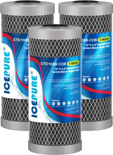 Miniatura 16 de ICEPURE Filtro de agua de carbón activado por sedimentos para toda la casa de 10 x 4.5 pulgadas, compatible con Dupont WFHDC8001, EP Series, EPM