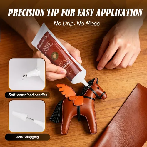 Miniatura 5 de Adhesivo profesional para cuero, 2 x 4.23 onzas, resistencia industrial, transparente y flexible para zapatos, bolsos, bolsos, muebles, asientos