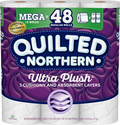 Miniatura 8 de Quilted Northern Papel Higiénico Ultra Suave, 32 Mega Rollos = 128 Rollos Regulares, Papel de Baño de 3 Capas (El Empaque Puede Variar), 8