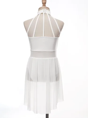 Miniatura 33 de Vestido de ballet lírico para niñas y niñas, sin mangas, encaje floral, leotardo contemporáneo, moderno disfraz de baile