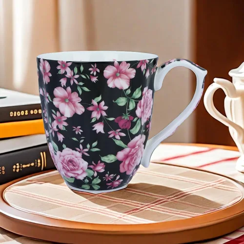 Miniatura 5 de Tazas de café de porcelana de hueso de 14 onzas para mujer, taza de café floral, tazas de té, tazas de café novedosas, regalo para mujeres, madres
