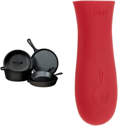 Miniatura 8 de Lodge Paquete de 5 piezas de hierro fundido sazonado. Plancha de 10.5 pulgadas, sartén de 8 pulgadas, sartén de 10.25 pulgadas, horno holandés