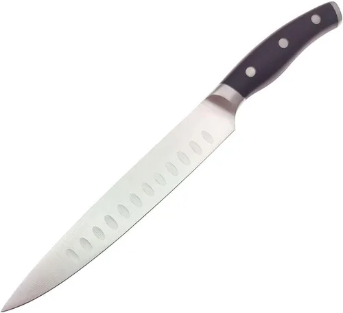 Miniatura 8 de Juego de cuchillo y tenedor para tallar – con cuchillo de trinchar de 8 pulgadas y tenedor de metal recto de 8 pulgadas, triple remache de acero