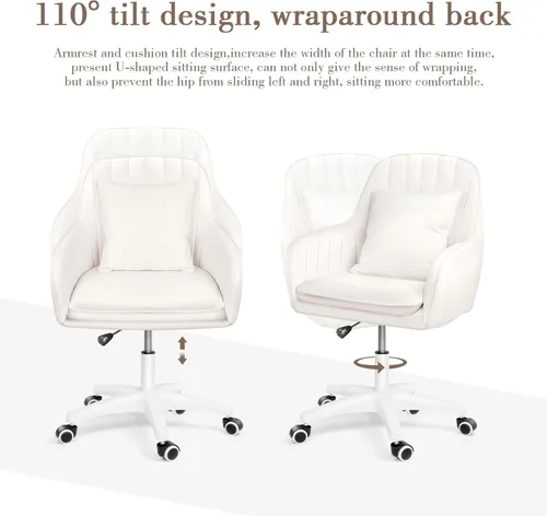 Miniatura 6 de Linda silla de oficina para el hogar, sillas de computadora ajustables, silla de oficina moderna, silla de maquillaje, silla giratoria de 360°