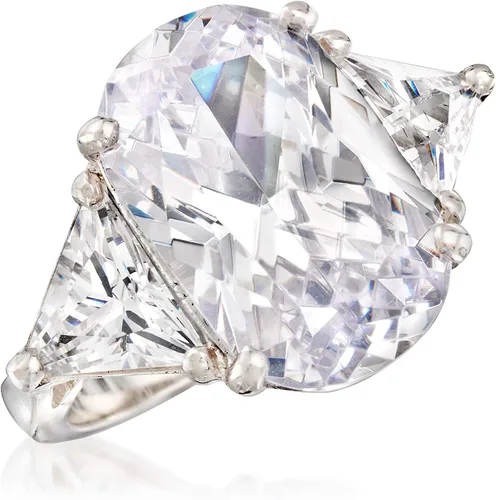 Miniatura 4 de Ross-Simons 10.00 ct. t.w. Oval and Trillion-Cut CZ Ring in Sterling Silver