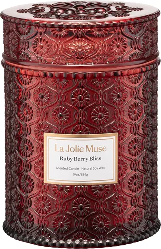 Miniatura 22 de LA JOLIE MUSE Vela de vainilla y coco – Coco, freesia y vainilla Vela de mecha de madera grande de 19 oz Cera de soja natural 90 horas de Isla