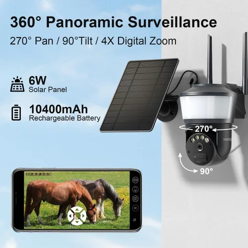 Miniatura 6 de Cámara de seguridad solar celular 4G LTE inalámbrica para exteriores, cámara de seguridad sin WiFi con potente foco, almacenamiento en la nube