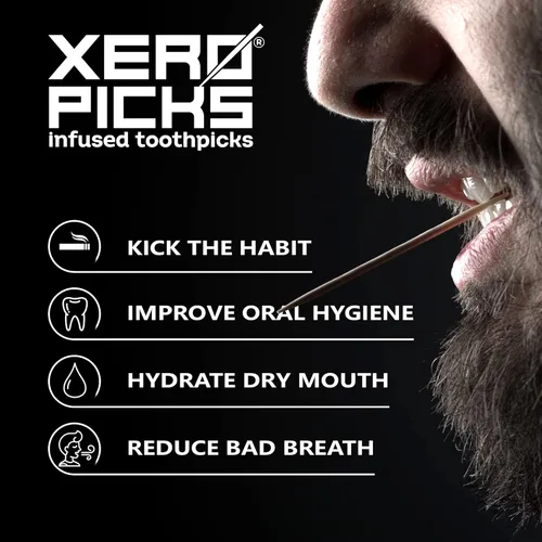 Miniatura 2 de Xero Picks Palillos de dientes con sabor infundido para ayudar a dejar de fumar - Sin nicotina - 60 palillos - Paquete de 3 - Wintergreen - Sin OMG