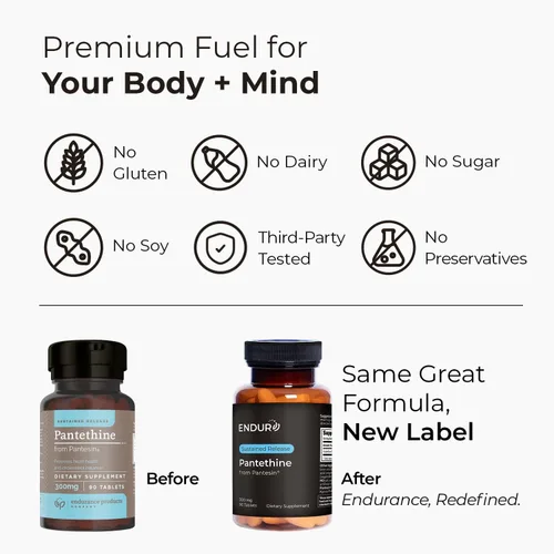 Miniatura 3 de Endurance Products Endur Pantethine de Pantesin, función hepática y suplemento de equilibrio de colesterol saludable, fórmula de liberación