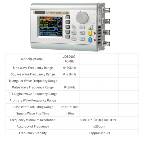 Miniatura 9 de JDS2900 DDS generador contador 15MHz 30MHz 40MHz 50MHz 60MHz alta exactitud Dua canal Función de onda arbitraria Generador Medidor de frecuencia