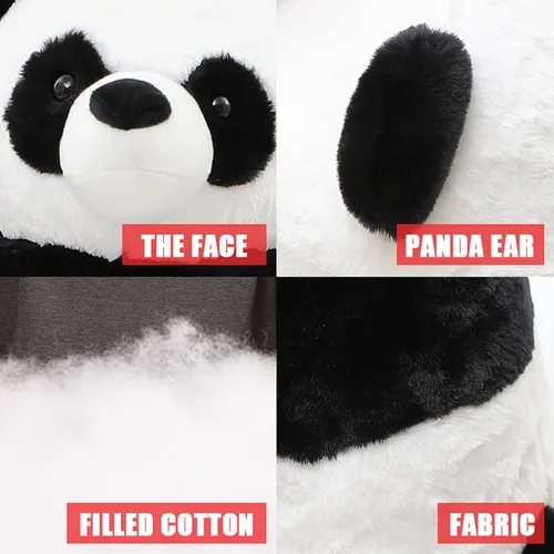 Miniatura 8 de FFxiong Juguete de peluche de oso panda de 18 pulgadas, lindo y suave, almohada de muñeca de cuerpo Kawaii, panda gigante, regalo para niños, niñas