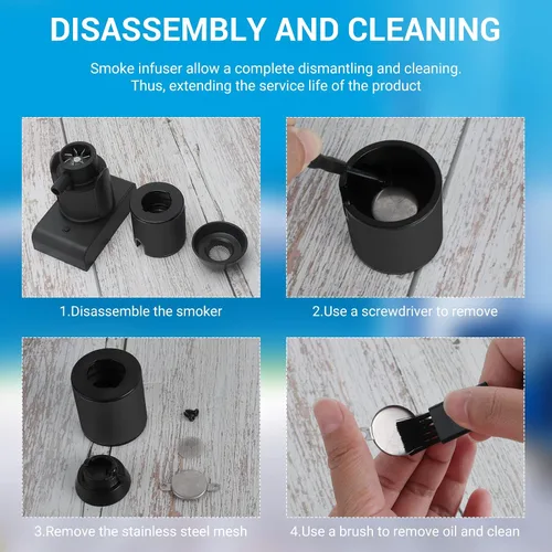 Miniatura 6 de BORUIT Pistola para Ahumar Cóctel Incluye Virutas de Madera y Accesorios, Ahumador Portátil para Bebidas, Kit de Infusión de Humo