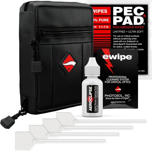 Photographic Solutions Kit de supervivencia digital - Hisopos de sensor tipo 3 (0.945 in), toallitas fotográficas PEC-PAD, paquete de limpieza