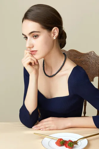 Miniatura 3 de BABEYOND - Collar de perlas redondas de imitación para novias, bodas