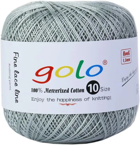 Miniatura 46 de Golo - Bolas de hilo para crochet de algodón tamaño 10, color algodón para crochet D-Fresa D078-fresa