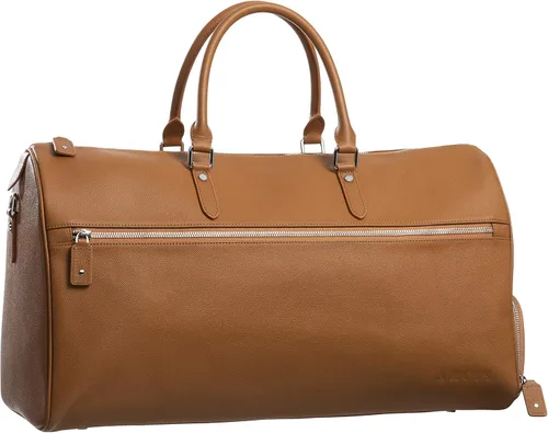 Miniatura 6 de Bolsa de viaje de piel auténtica con compartimento para zapatos, bolsa de fin de semananoche, bolsa de mano, Marrón
