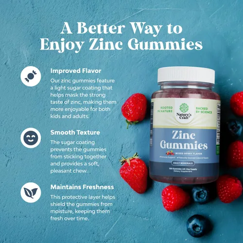 Miniatura 4 de Gomitas de zinc extra fuertes para adultos, suplementos de zinc masticables para mujeres y hombres para apoyo energético e inmunológico, vitaminas