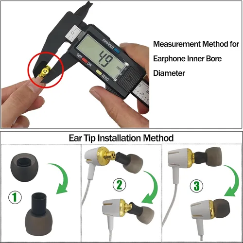Miniatura 3 de Puntas de silicona para auriculares de repuesto, tapas de auriculares, puntas para oídos, geles para oídos, 9 pares S M L