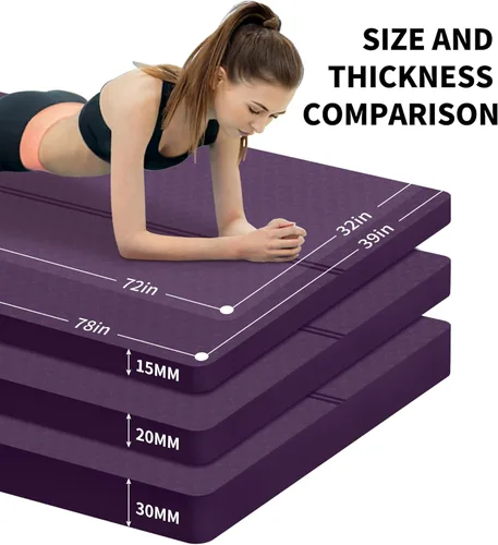 Miniatura 4 de nuveti Tapete Grande para Ejercicios - Tapete de Yoga de 15mm/20mm/30mm de Grosor Tapete de Ejercicios para Fitness, Yoga, Pilates, Estiramientos