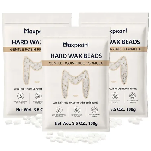 Miniatura 14 de Maxpearl Perlas de Cera Dura, 300g Granos de Cera para Depilación para Bikini Brasileño, Cara, Cejas, Axilas, Brazos, Pecho, Espalda, Piernas, Verde